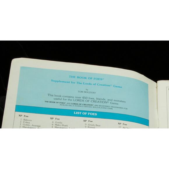 The Book of Foes for Lords of Creation 1983 - Picture 4 of 4